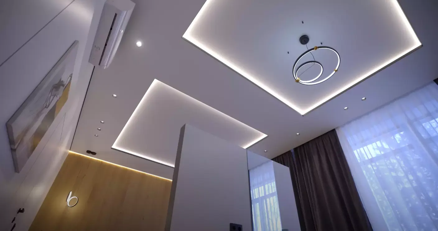 Натяжной потолок с подсветкой ниш — Первоуральск, Талица, 3а, фото 2